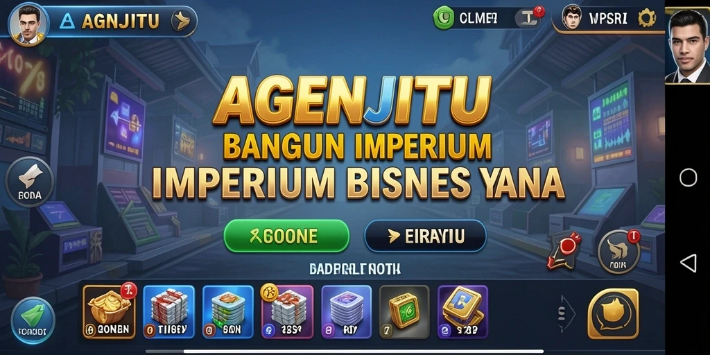 Tampilan menarik dari gameplay AGENJITU yang menampilkan pengelolaan bisnis.