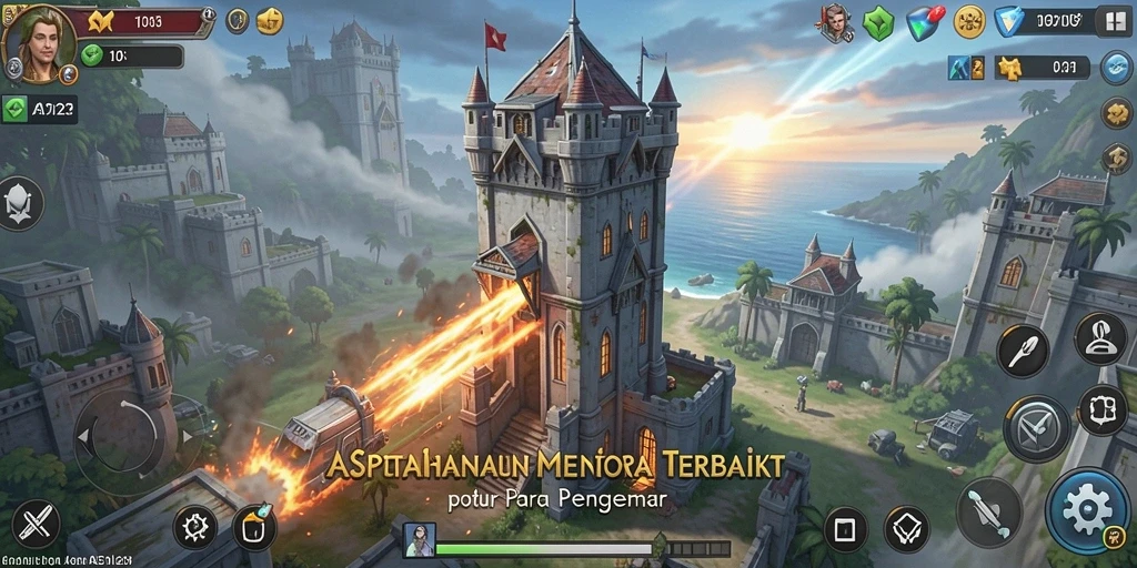 Screenshot gameplay Tower Defense yang penuh aksi dan strategi.