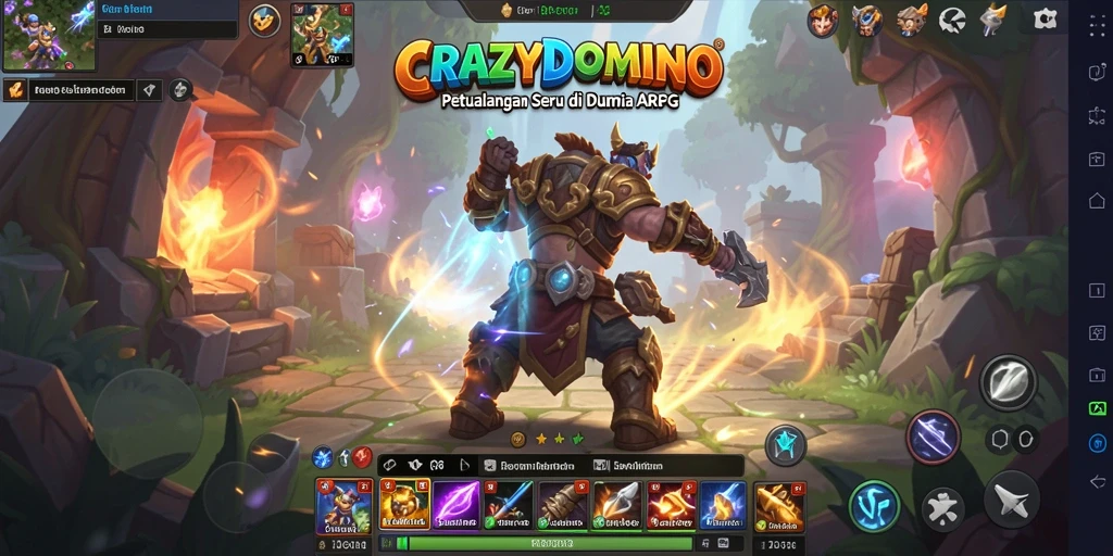 Tampilan gameplay seru dan tantangan epik di CRAZYDOMINO.
