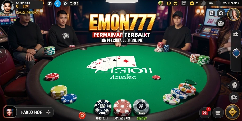 Screenshot gameplay EMON777 menunjukkan pemain menikmati permainan Poker yang seru.