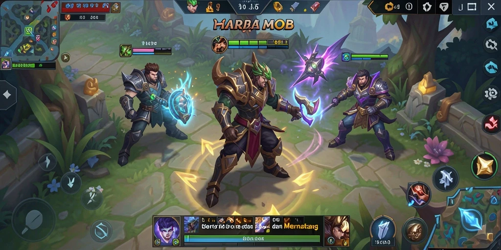 Tampilan gameplay seru dari HARAPJP dalam pertarungan tim yang mendebarkan.