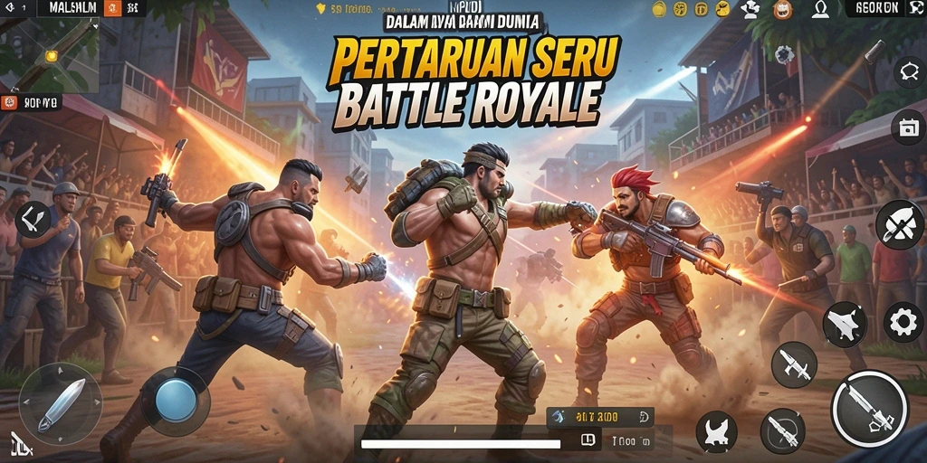 Tangkapan layar MPOID menampilkan pertempuran seru di arena Battle Royale.