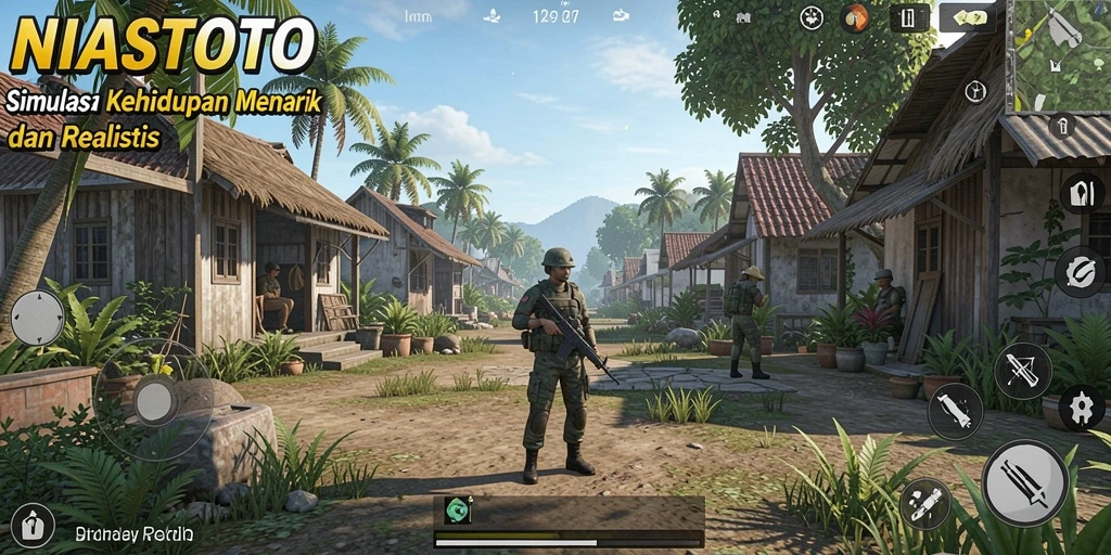 Tampilan gameplay NIASTOTO dengan interaksi karakter yang dinamis.