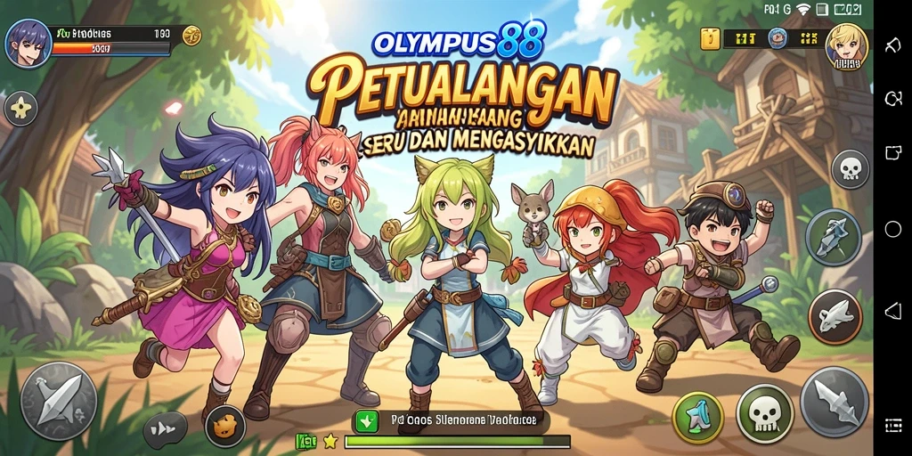 Tampilan gameplay OLYMPUS88 yang penuh warna dan aksi seru.